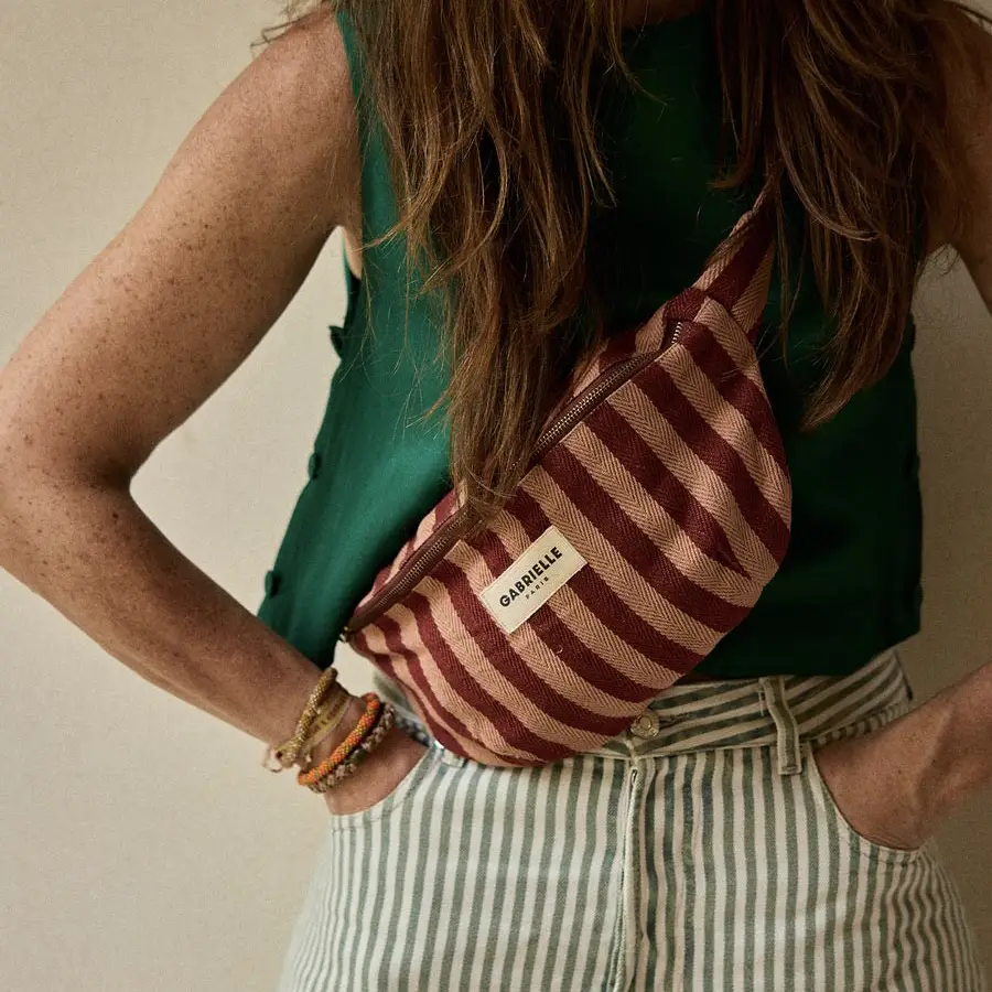 Bauchtasche aus Baumwolle Streifen Garance