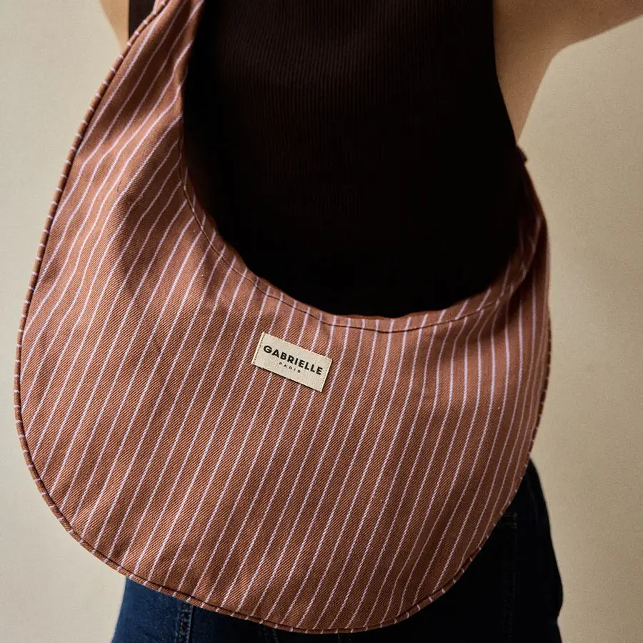 B Baumwolltasche Lila Streifen Gabrielle Paris