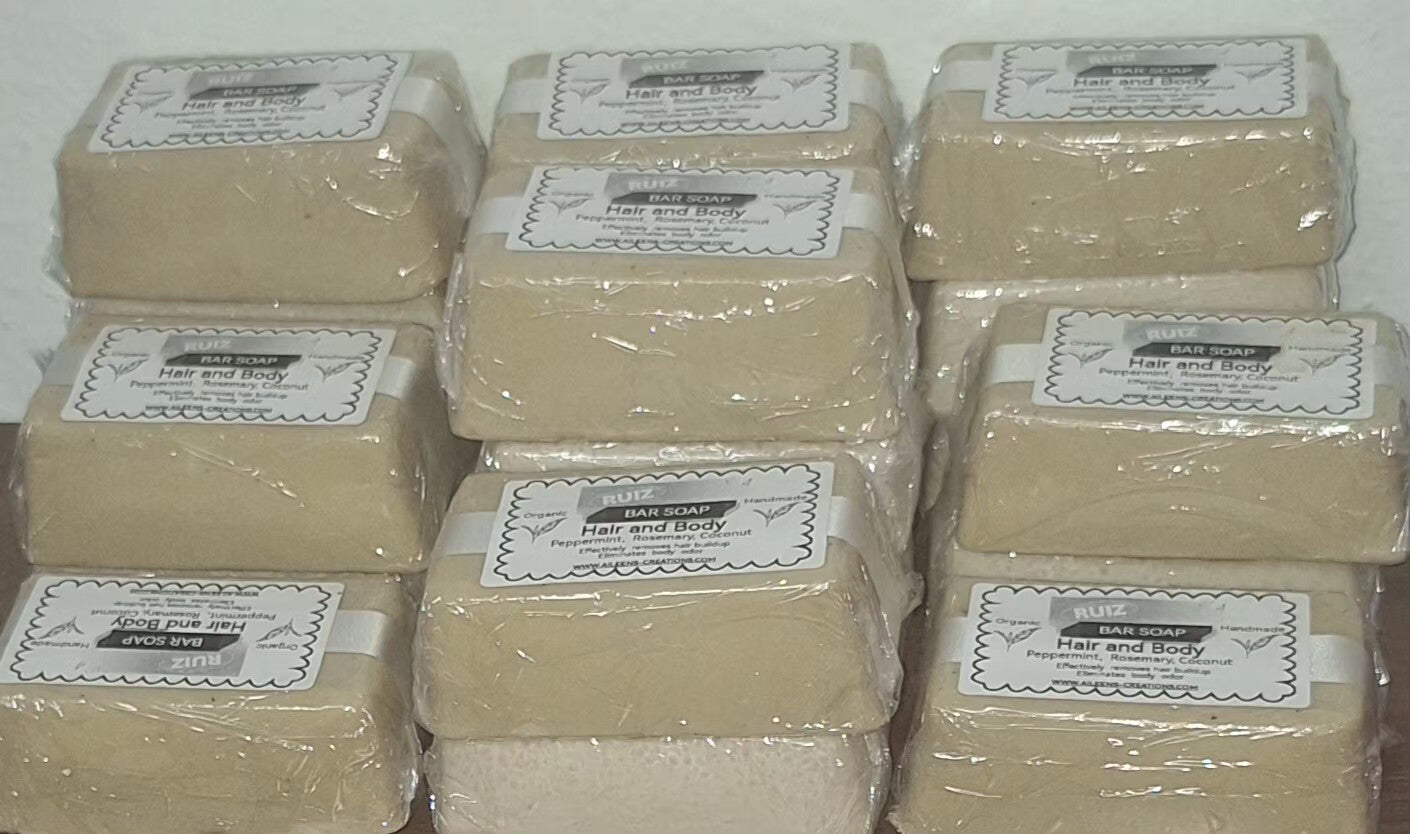 RUIZ Hair and Body Soap Bar (Peppermint, Rosemary, Coconut)