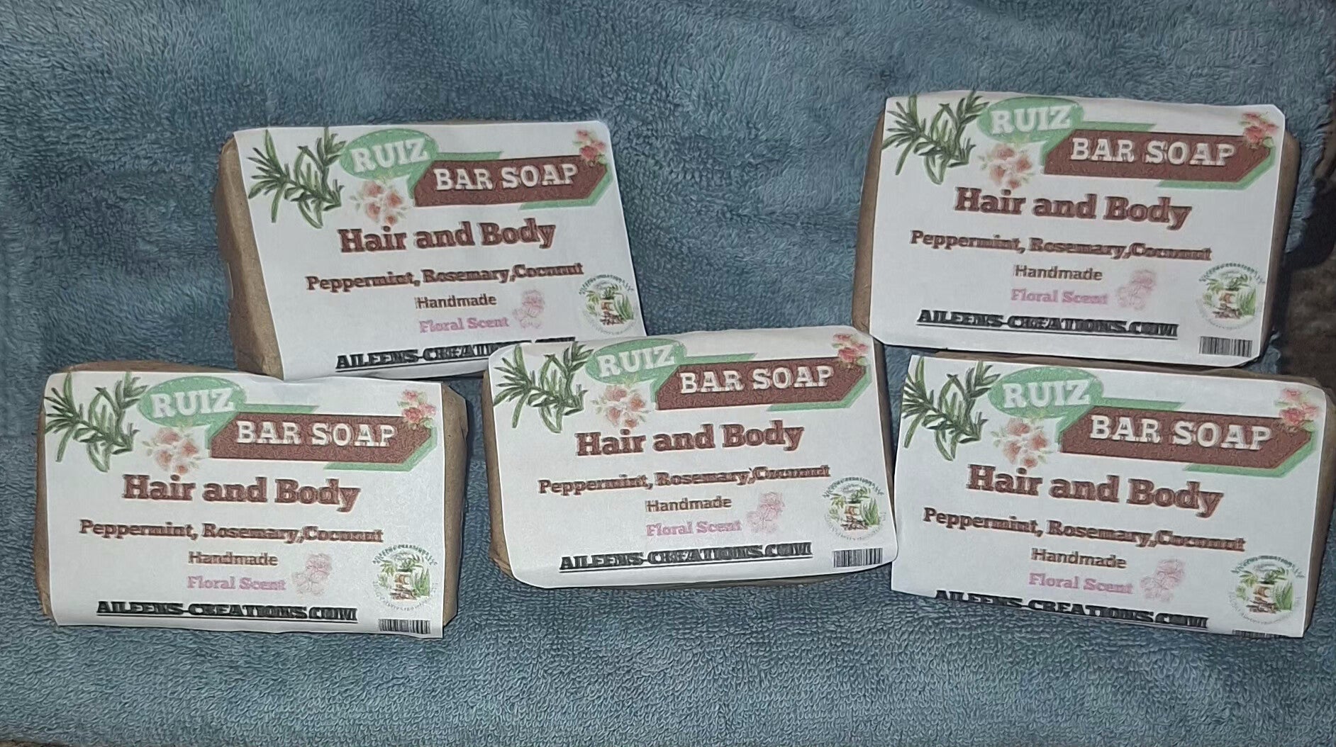 RUIZ Hair and Body Soap Bar (Peppermint, Rosemary, Coconut)