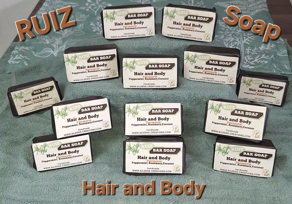 RUIZ Hair and Body Soap Bar (Peppermint, Rosemary, Coconut)