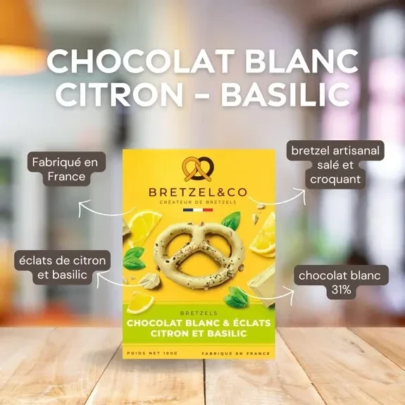 Bretzel Chocolat blanc - citron basilic