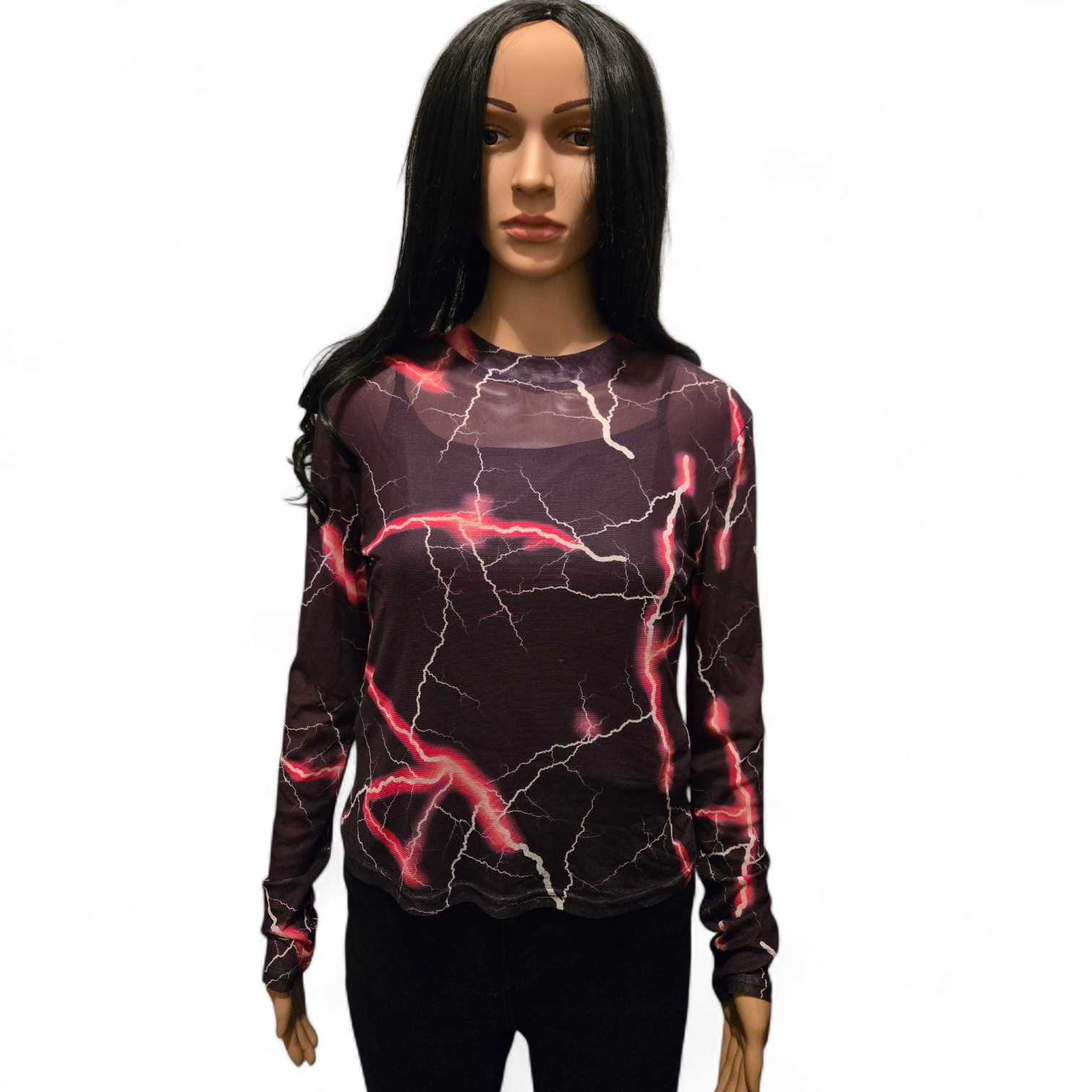 Top manches longues imprimé éclairs