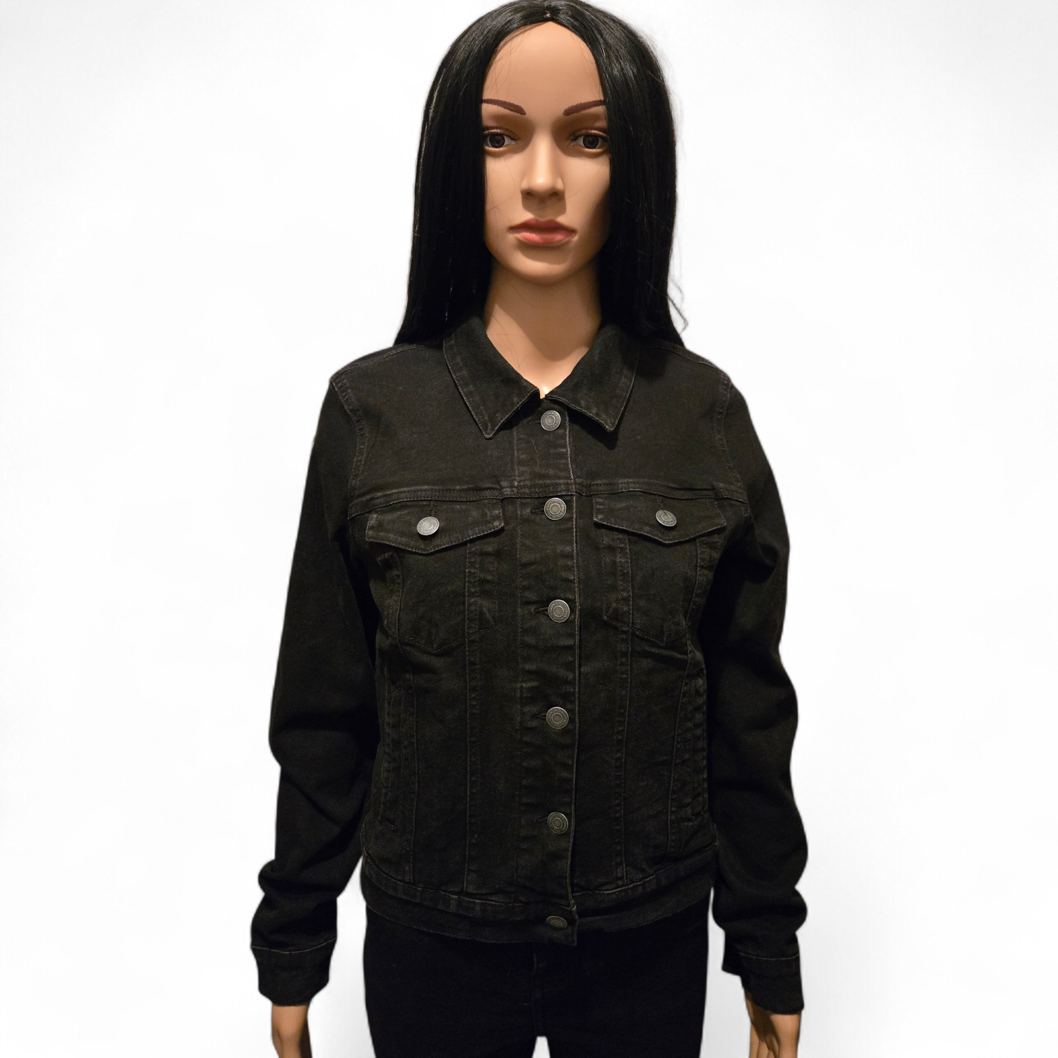 Veste en jean noire classique