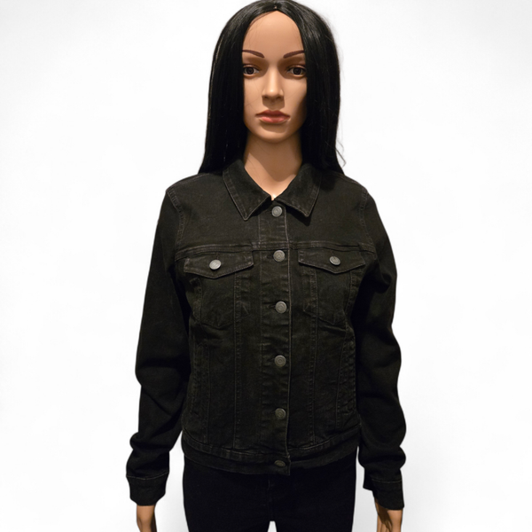 Veste en jean noire classique