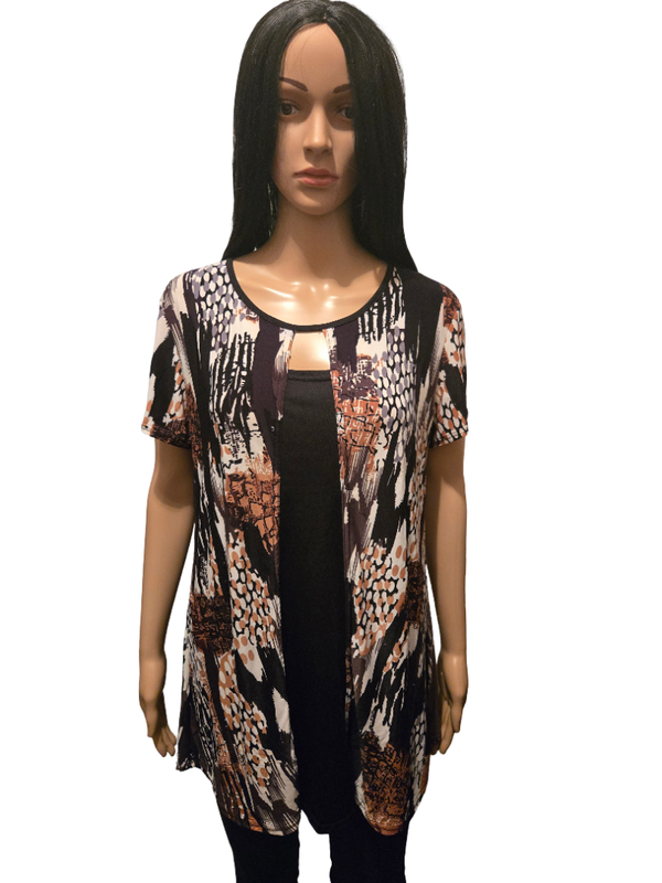 Gilet fluide imprimé multicolore – coupe légère & élégante