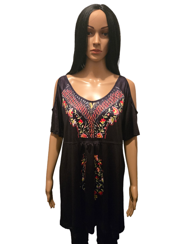 Tunique noire léopard – Détails animal print tendance