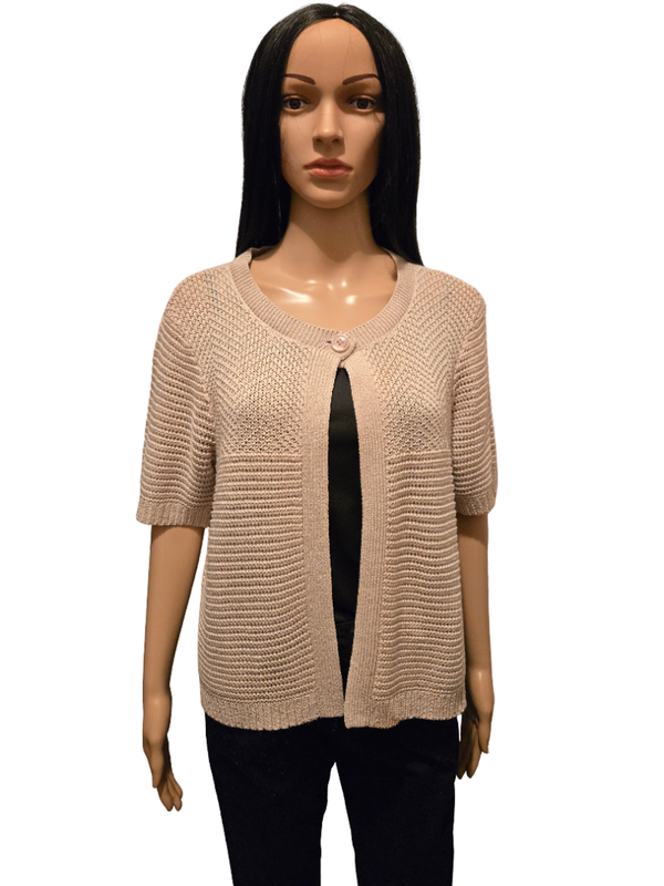 Gilet maille beige manches courtes – Neuf – Style chic & mi-saison