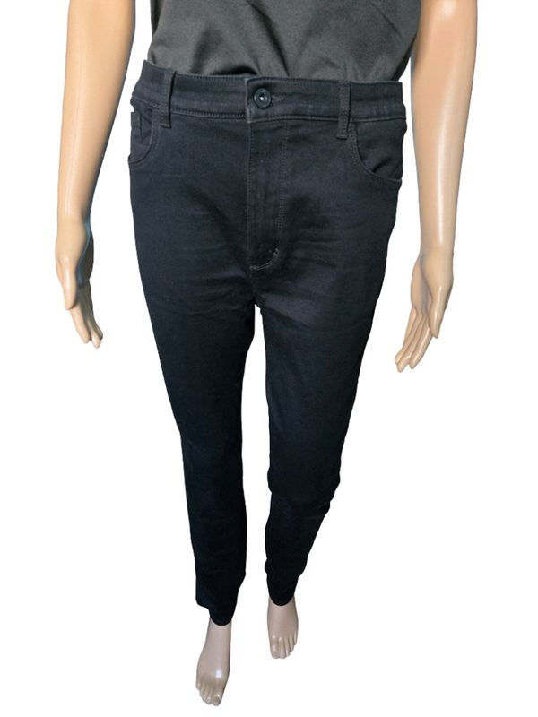 Jean slim noir avec bandes latérales