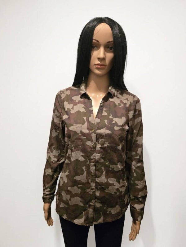 Chemise camouflage kaki style militaire – coupe casual chic