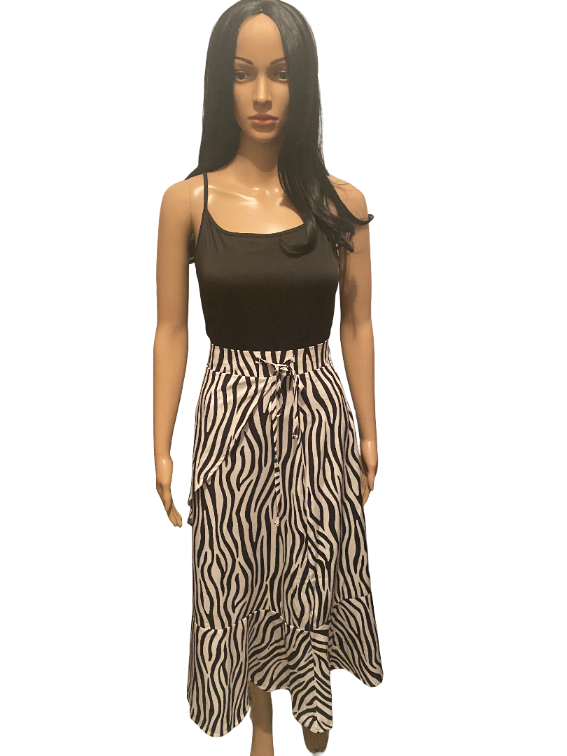 Jupe Midi Zébrée Chic & Fluide