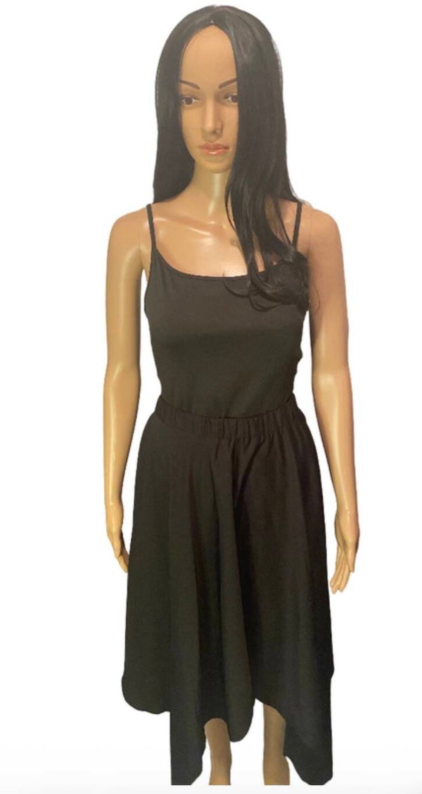 Jupe Noire Fluide Taille Haute - Élégance Intemporel