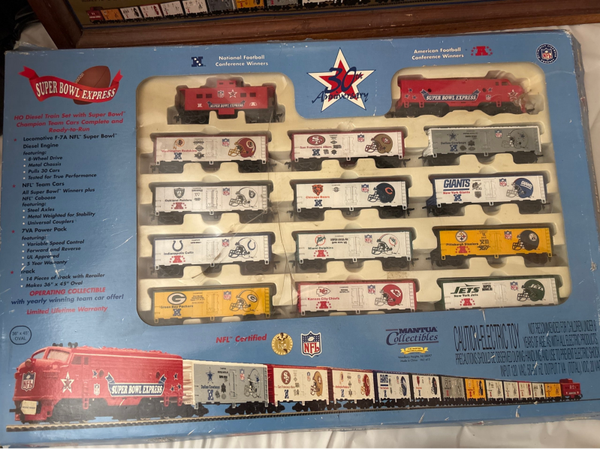 MANTUA SUPER BOWL EXPRESS TRAIN SET NFL COMPLETE SET /30th ANIVERSARY /HO