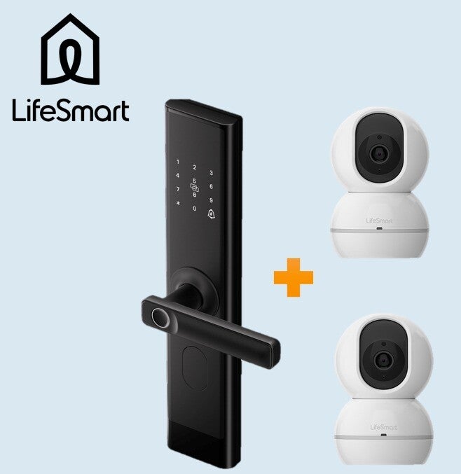 LifeSmart Home bundle (2 x Indoor CCTV (2MP) + 1 x Digital Lock)