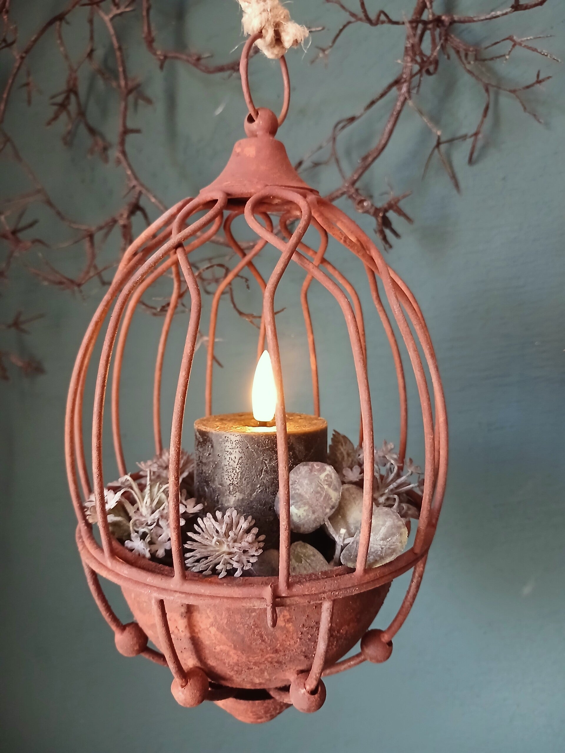Vintage metalen hangkooi 'Cage'