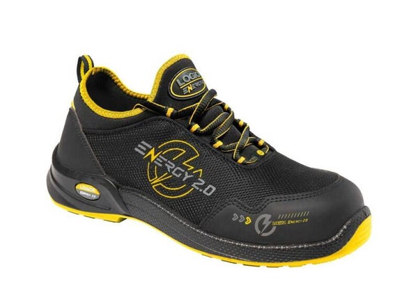 SCARPA BASSA TESSUTO NERO/GIALLO S1PS