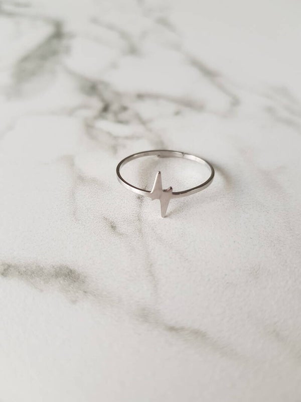 Ring fijne bliksem zilver