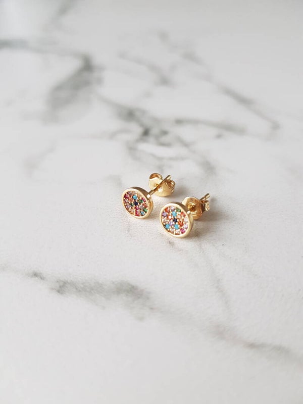 Stud color zirkonia flat bal