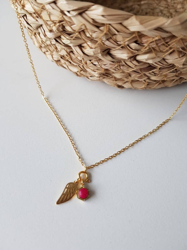 Los hangertje Mix&Go BIRTHSTONE goud zeskant