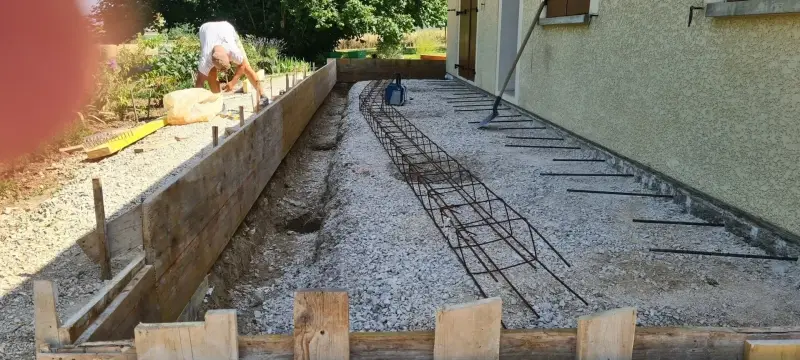 Ferraillage d’une dalle béton pour terrasse extérieure à Argilly