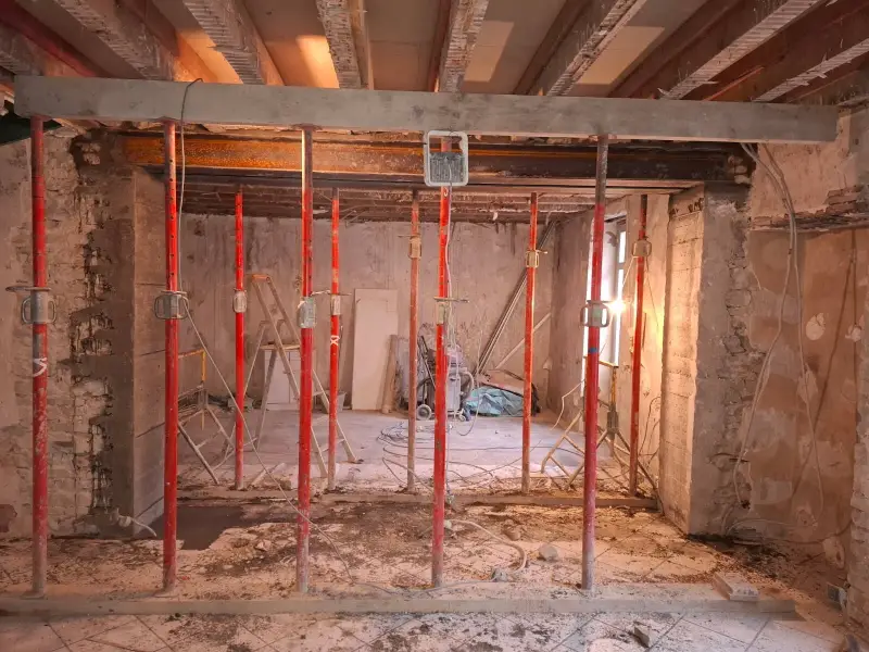 Rénovation intérieure à Auxey-Duresses avec étaiement provisoire et ouverture de mur