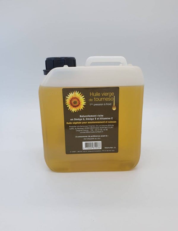 Huile vierge de tournesol la ferme du nortbert 2l
