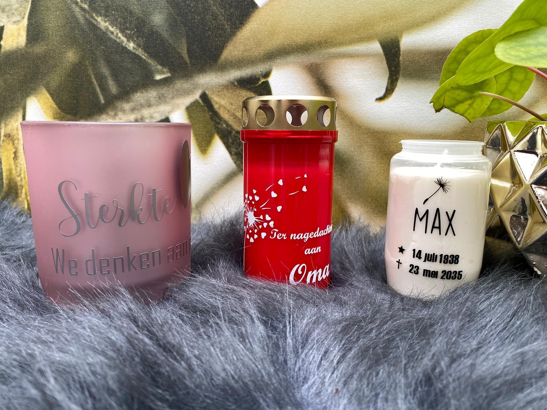 Gepersonaliseerde Grafkaarsen - Lichtpuntjes voor Herdenking & Troost
