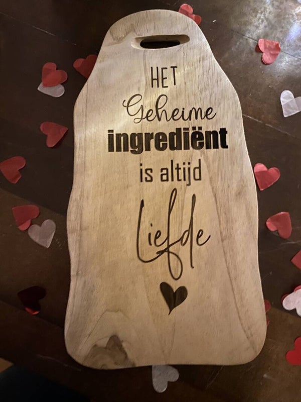 Houten Tapasplankje met tekst