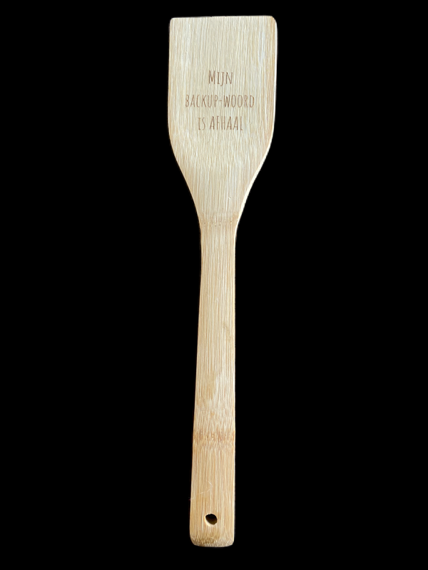 Spatel mijn backup woord is afhaal