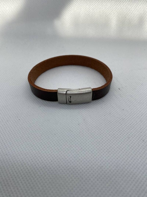 Lederen armband heren met opdruk naar keuze