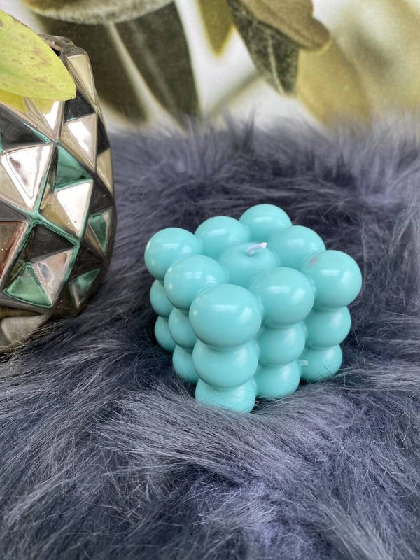 Bubble kaars 3x3x3 Turquoise