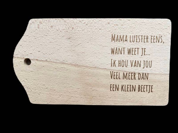 Broodplankje Ik hou veel meer van jou dan een klein beetje