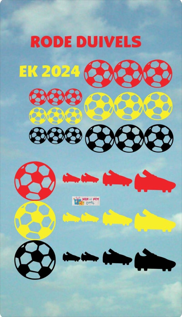 Raamstickers EK2024  (Belgie) Voetbal en Voetbalschoenen