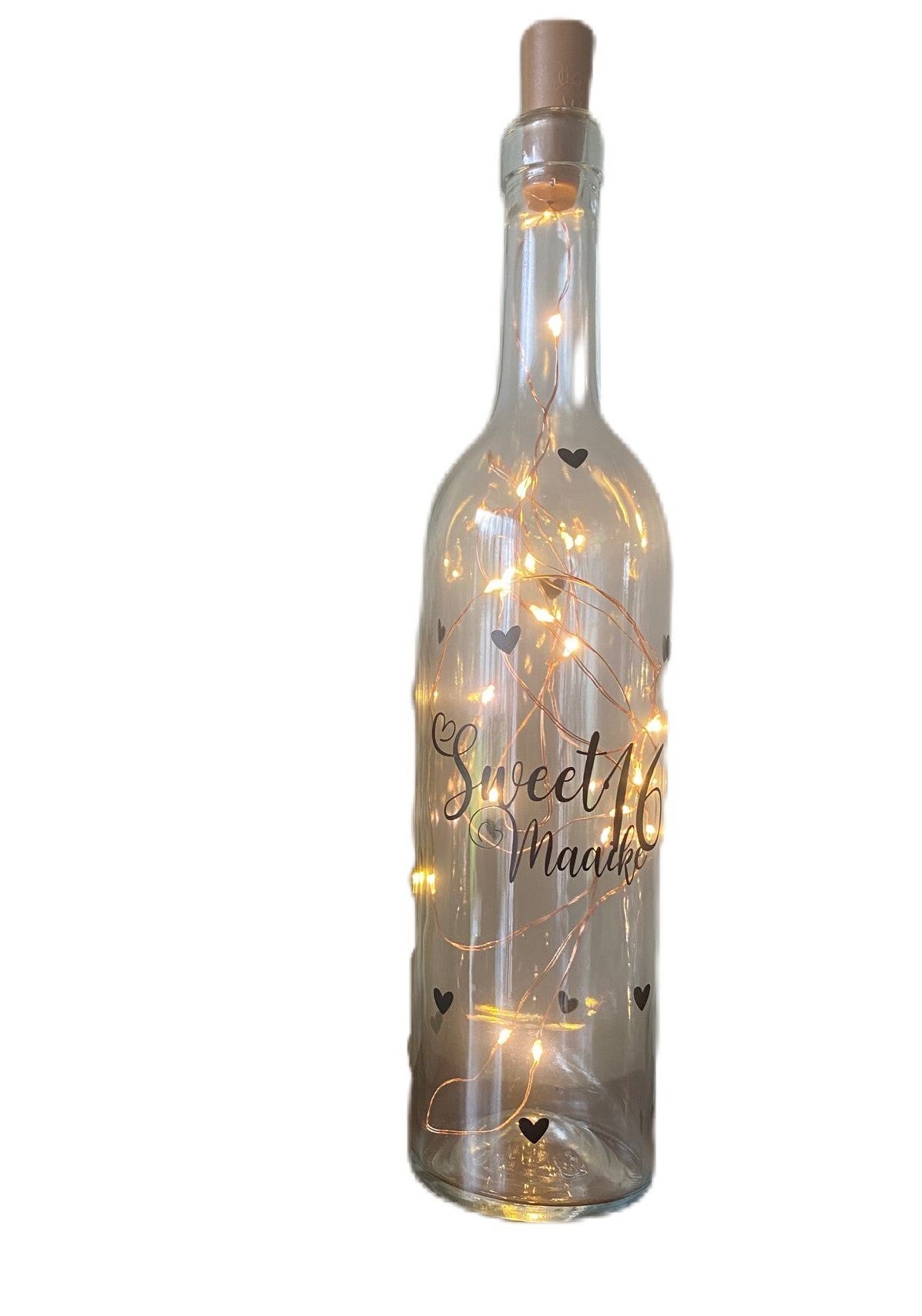 Lichtfles Sweet 16 met naam