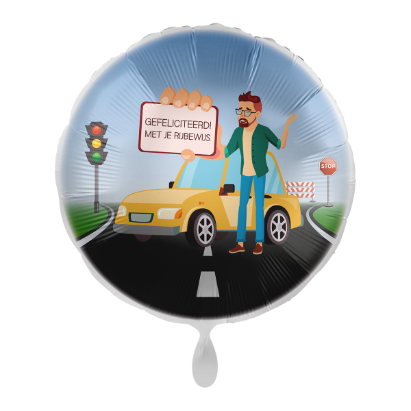 Folieballon Gefeliciteerd met je Rijbewijs (Jongen) – 43 cm