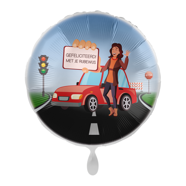 Folieballon Gefeliciteerd met je Rijbewijs (Meisje) – 43 cm