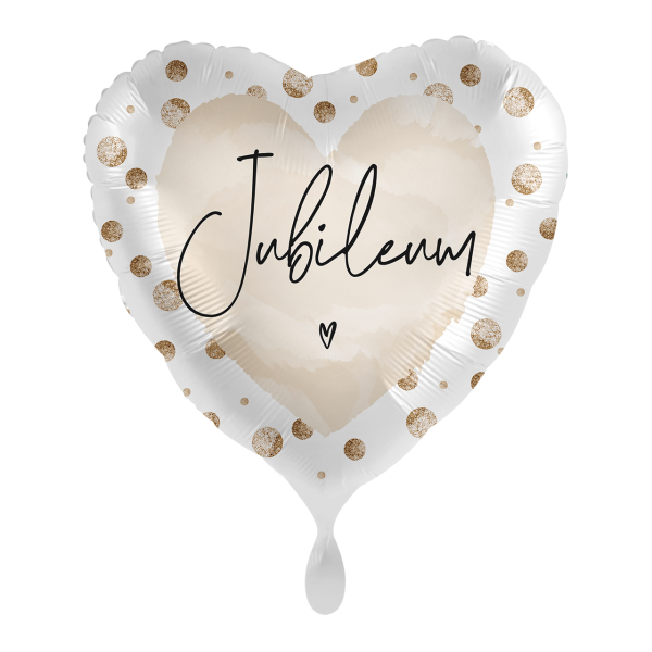 Hartvormige Jubileum Folieballon  - 43 cm