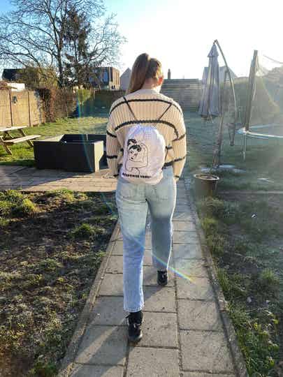 Katoenen Turntasje/Gymtasje/Sporttasje - Gepersonaliseerd met Naam