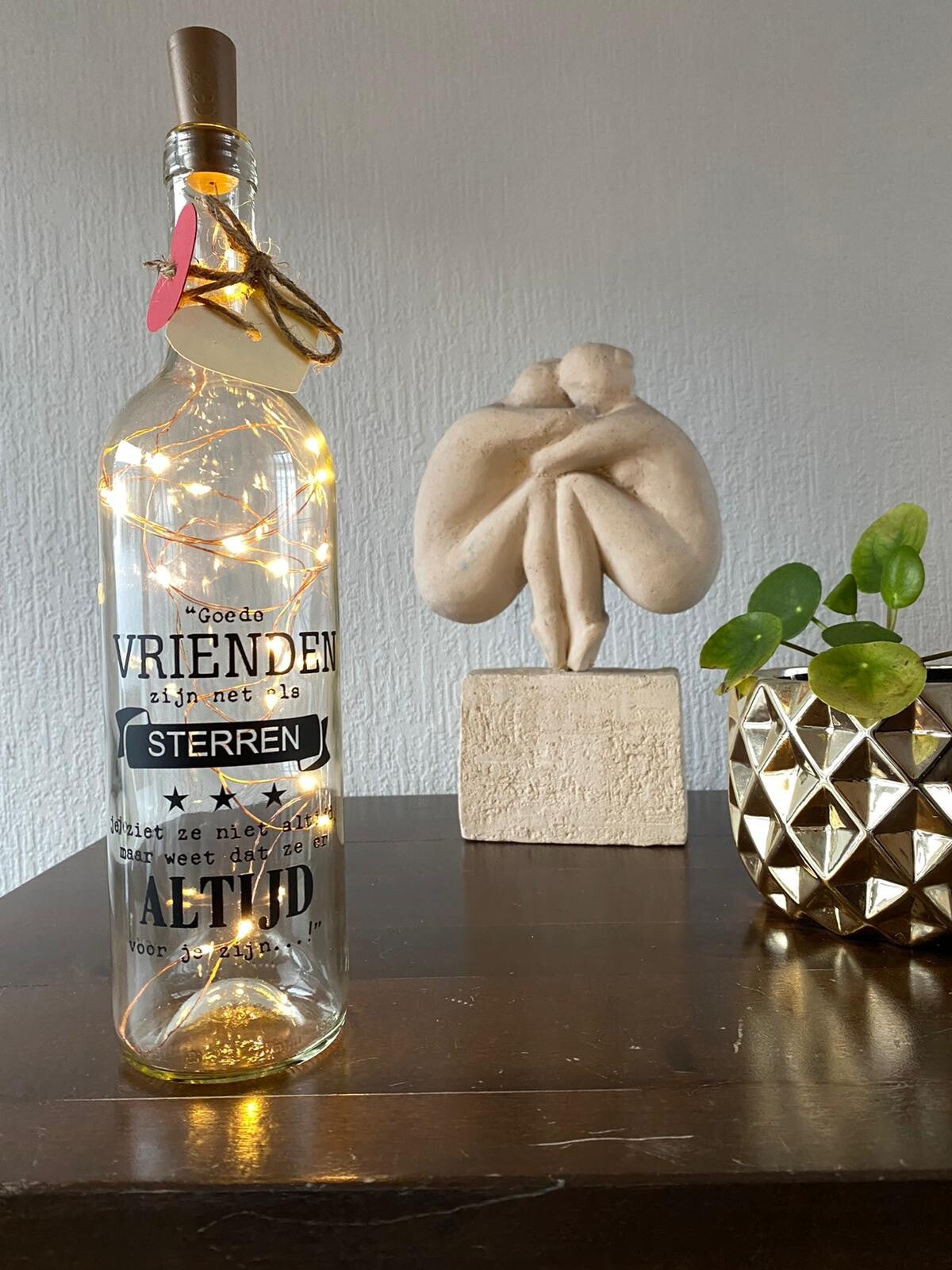 Lichtflessen met tekst gepersonaliseerd