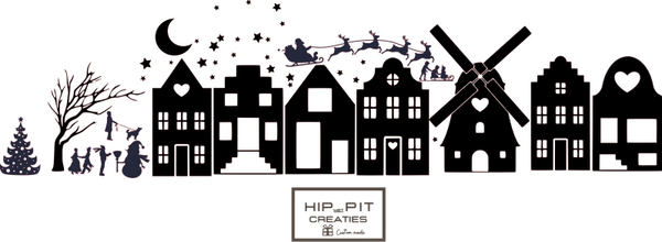 Raamsticker Straatje Kerst