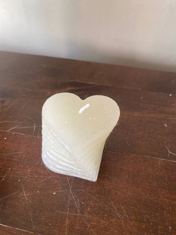 Kaars draaiend hartje Wit