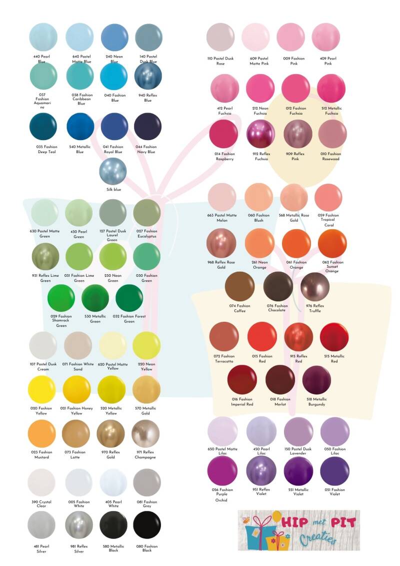 Kleuren Pallet Latex Ballonnen