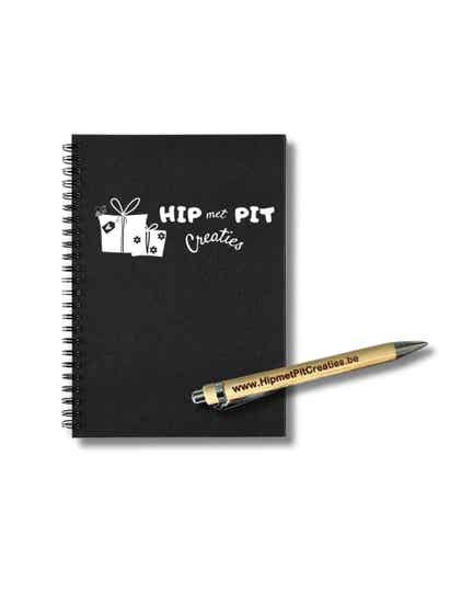 Gepersonaliseerd Notitieboekje A5 Set - Logo + Gelaserde Pen