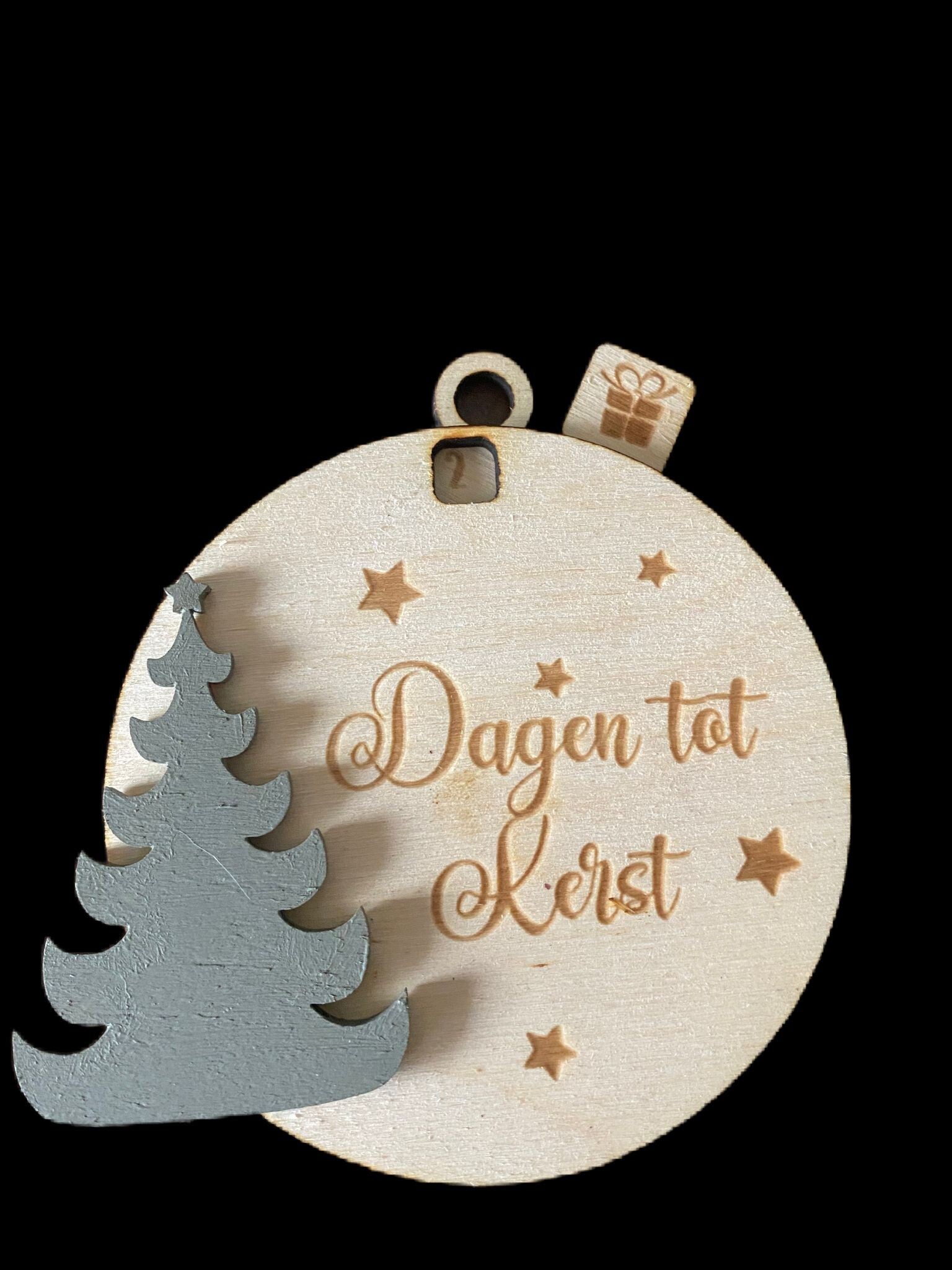 Kersthanger aftellen tot kerst hout