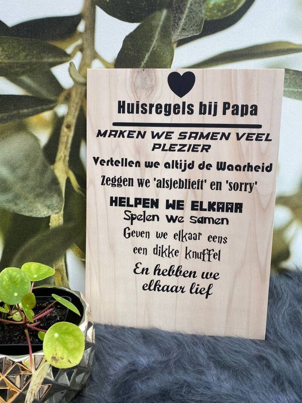 Houten Tekstborden Gepersonaliseerd - A4 Formaat | Opdruk Naar Keuze