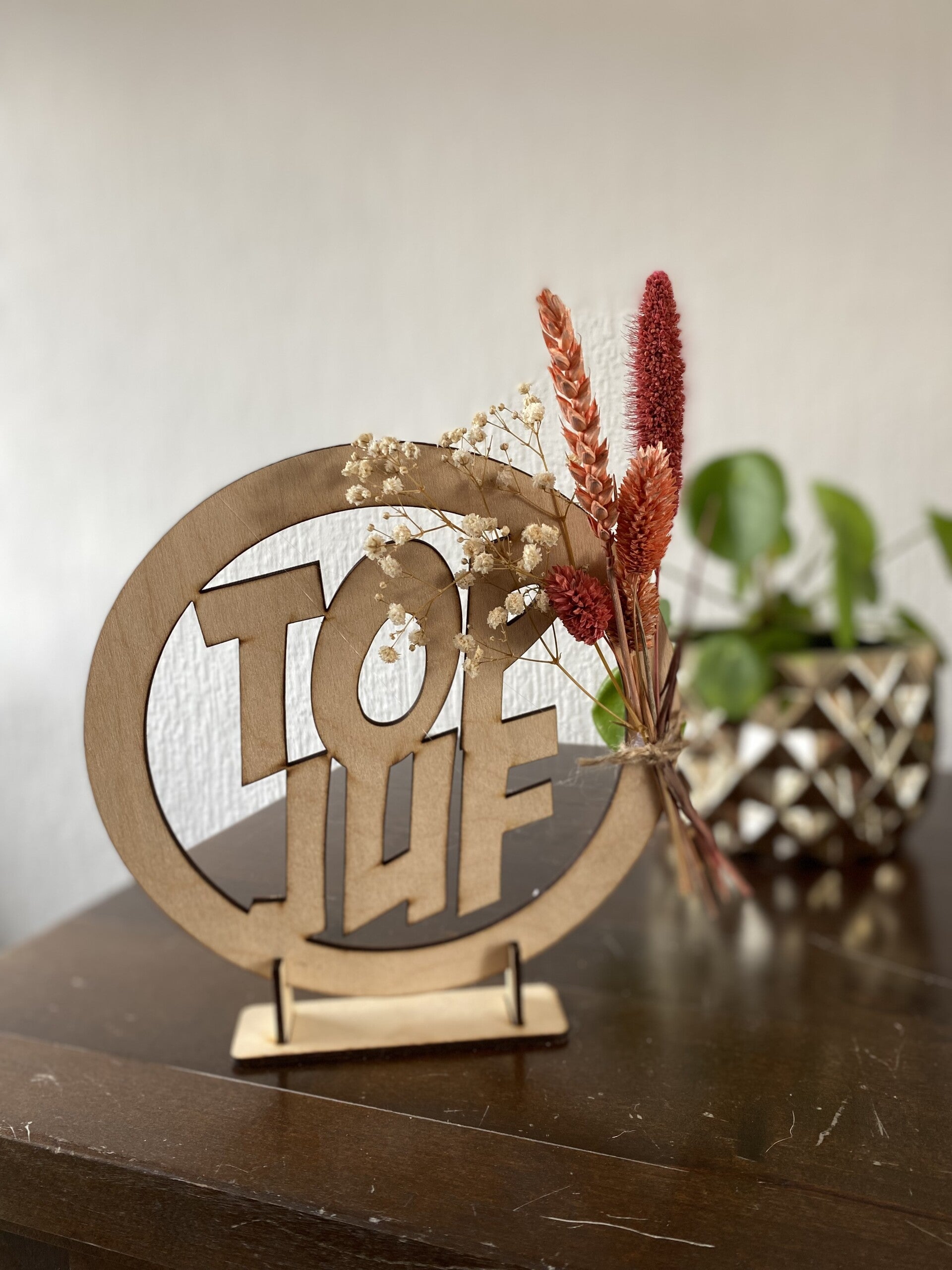 Houten Naamcirkel Top Juf