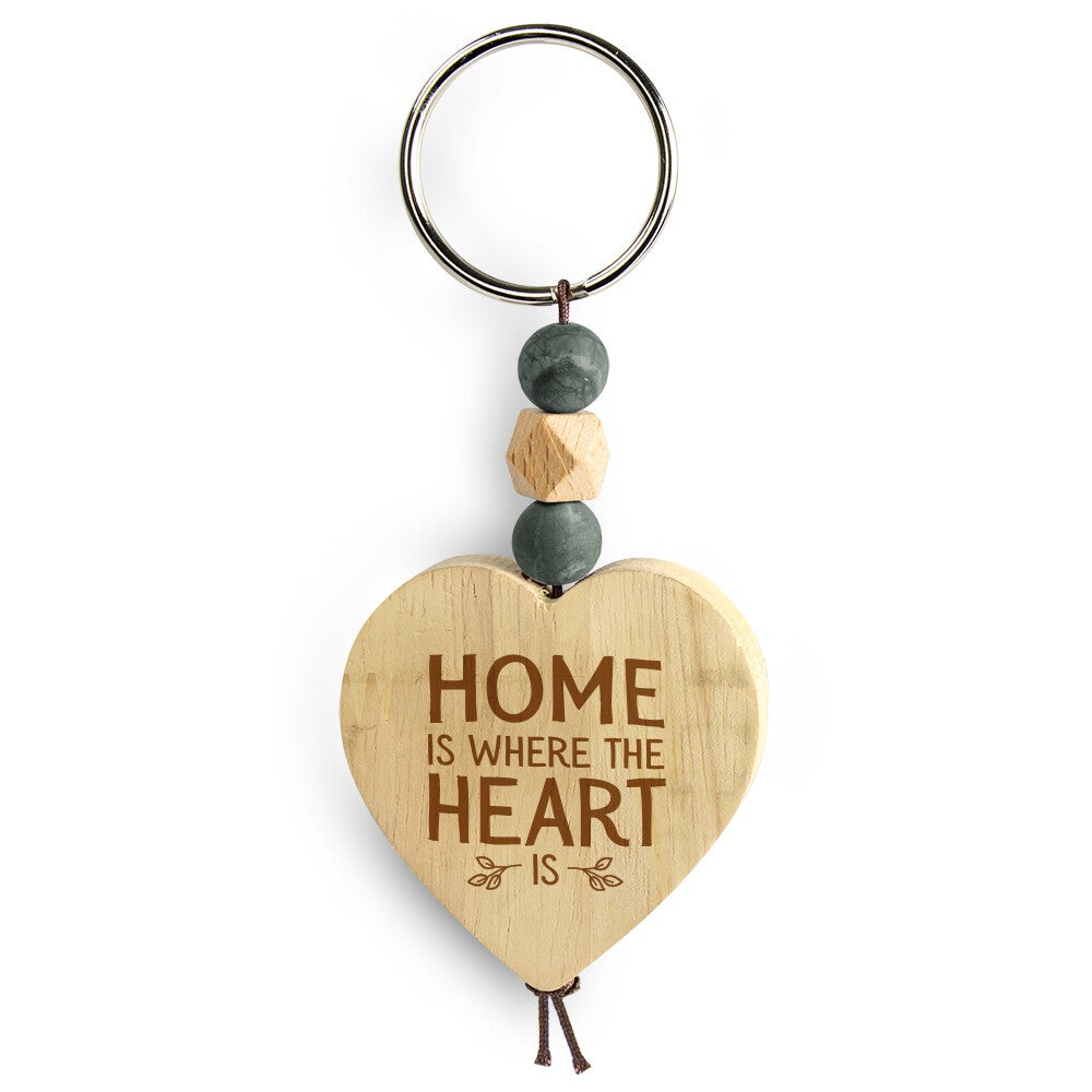 Houten sleutelhanger - Mijn Hart - Home is where the Heart is