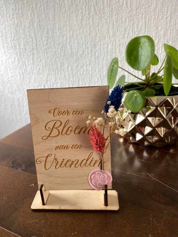 Houten Kaart met opdruk