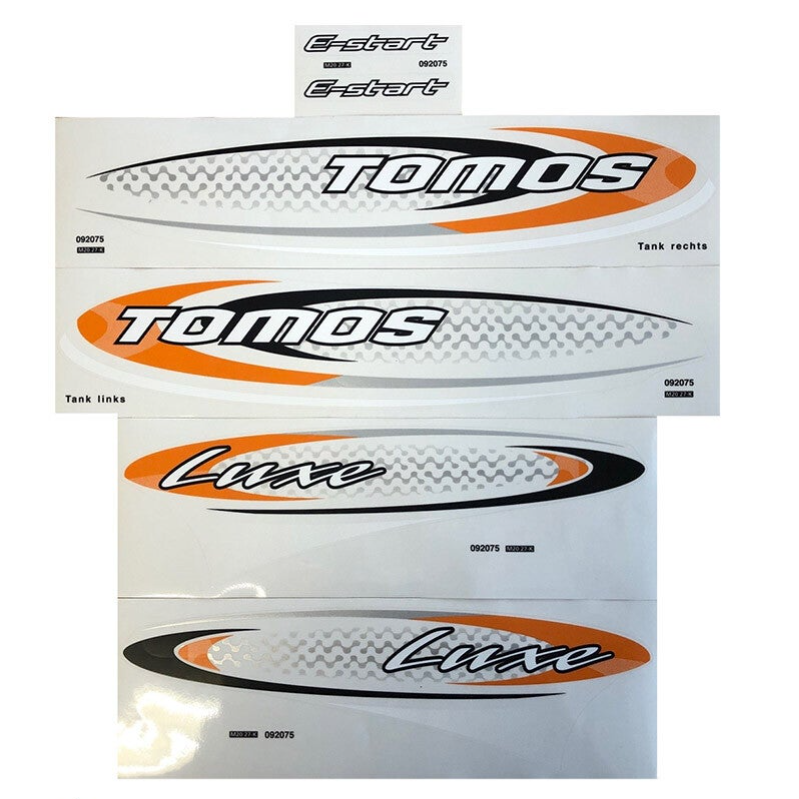 Tomos stickerset ovaal luxe oranje