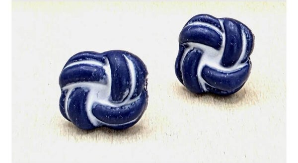 Knotted Stud- navy and white-RRP$9.95